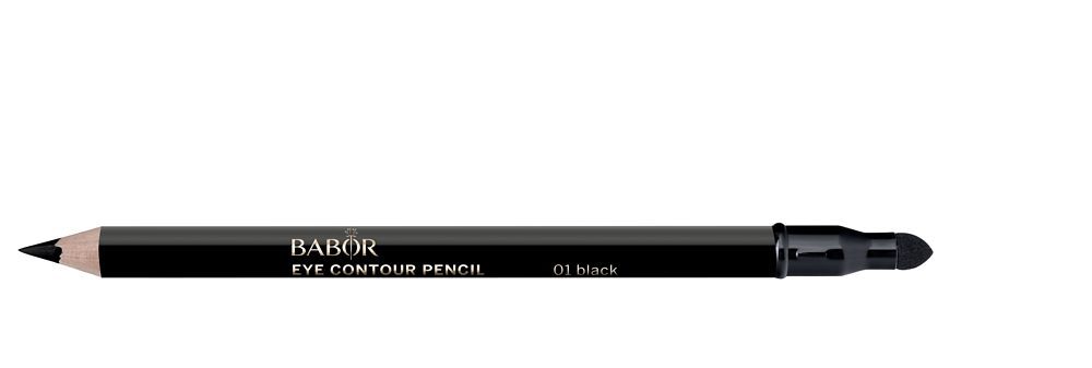 Lápiz para ojos BABOR negro intenso, delineador fácil de aplicar y difuminar para maquillaje profesional.