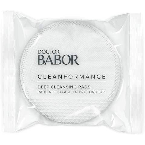 Almohadillas limpiadoras faciales BABOR Re-Fill Deep Cleansing Pads, desmaquillante biodegradable y vegano para limpieza facial profunda y exfoliación suave que cuida la piel sensible.