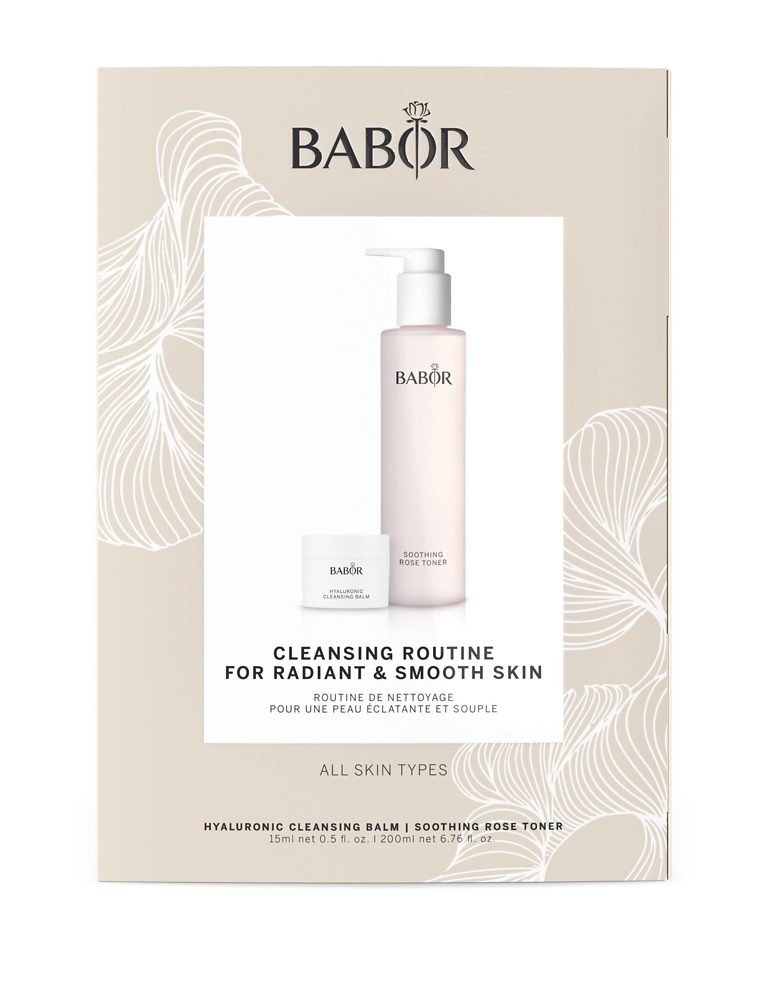 Set de limpieza BABOR con bálsamo de ácido hialurónico y tónico de rosa sin alcohol
