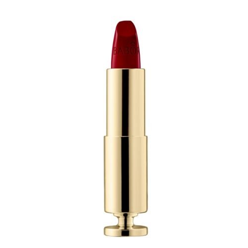 Lápiz labial cremoso BABOR Hot Blooded con color intenso, hidratación y efecto antiarrugas para labios suaves y voluminosos.