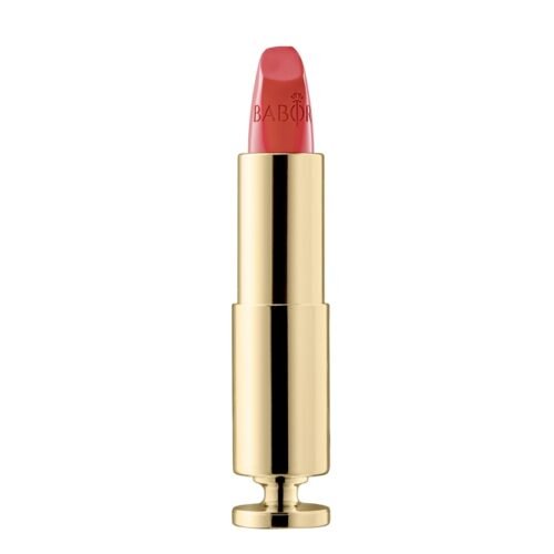 Lápiz labial mate BABOR en tono Sunset Beach, con textura cremosa, hidratación profunda, y efecto volumen ideal para maquillaje pro.