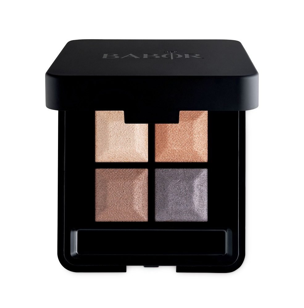 Paleta BABOR Eye Shadow Quattro 04 Day & Night con sombras para ojos satinadas y mate para maquillaje pro de larga duración