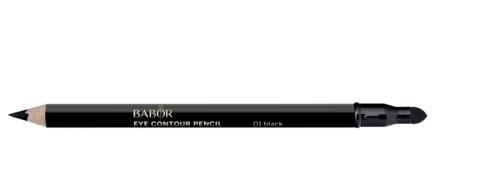 Lápiz para ojos BABOR negro intenso, delineador fácil de aplicar y difuminar para maquillaje profesional.