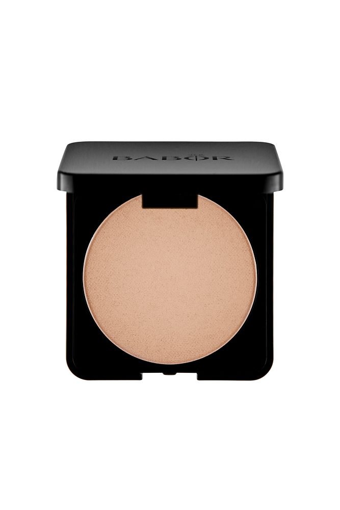 Maquillaje profesional en polvo compacto BABOR Flawless Finish tono porcelain con acabado natural y cobertura modulable
