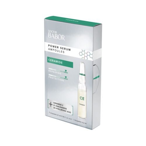 Ampollas faciales BABOR con ceramidas y niacinamida para hidratar, proteger y calmar piel sensible con rojeces o irritación.